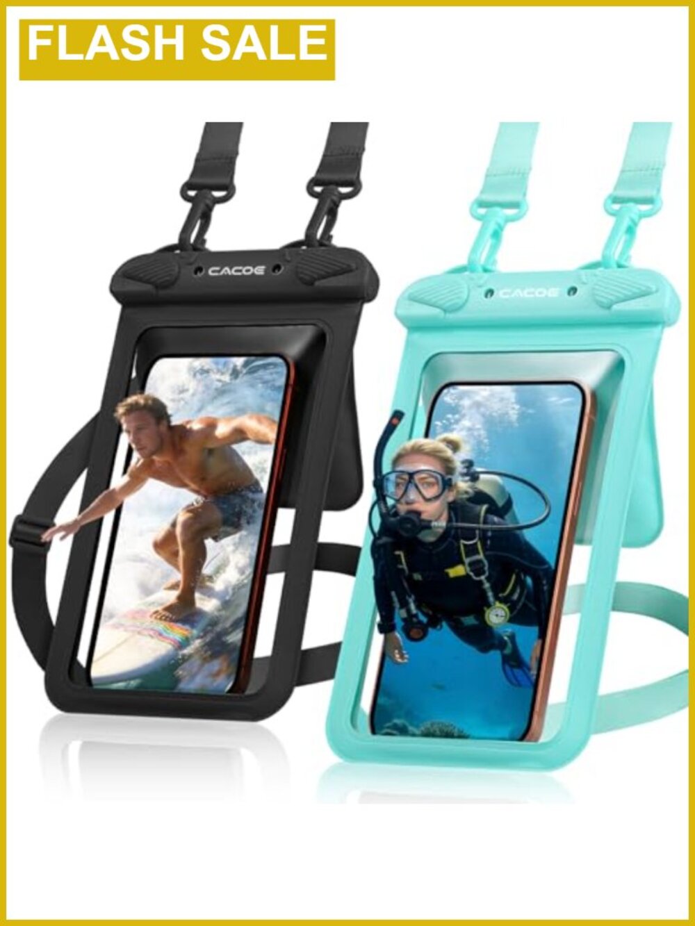 Waterproof Phone Pouch 2 Pack IPX8 Dry Bag Under 8.8" Lanyard